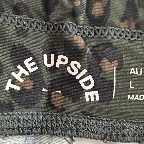 The Upside Green Leopard Print Cropped Leggings Tights size 10 Medium - Picture 9 of 16